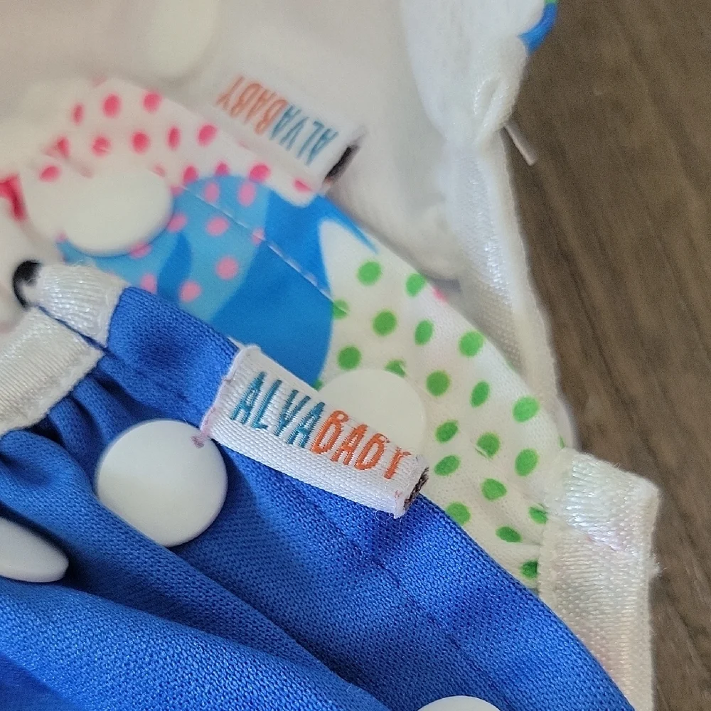 Blue and White Polka Dot Diaper Cover with Soft Fabric (Set Of 2)